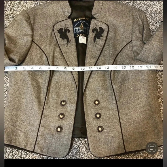 BAVARIA BLAZER VINTAGE TAN BROWM WOOL BLEND TUXEDO STYLE SIZE MEDIUM - Picture 9 of 10